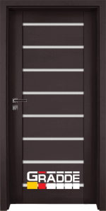 Интериорна HDF врата, модел Gradde Axel Glas, Орех Рибейра