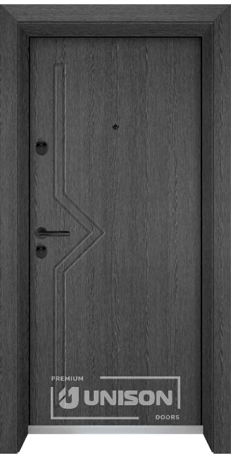 Входна врата UNISON OPTIMA 201p, цвят Сив Кестен