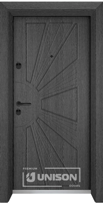 Входна врата UNISON OPTIMA 204p, цвят Сив Кестен