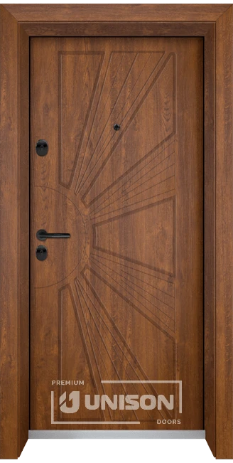 Входна врата Unison Optima 204p, Златен дъб