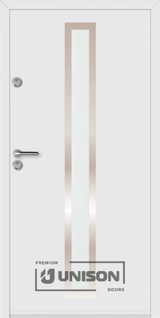 Входна врата UNISON THERMO + Stilo, Бял Мат